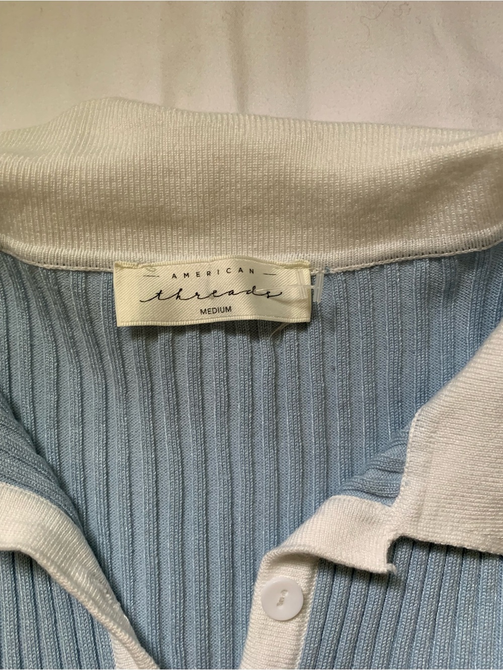 American Threads Light Blue Ribbed Mini Dress - Picture 3 of 3